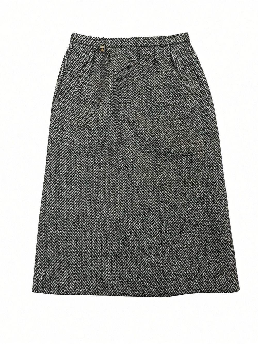 Vintage Burberrys Herringbone Tweed Skirt Made in England Wool